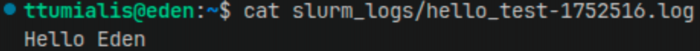 Reading the job output from the log file
